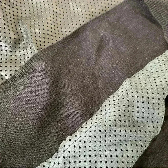 Lamb leather mixed media top long sleeves perforated leather sweater size S - Picture 8 of 9
